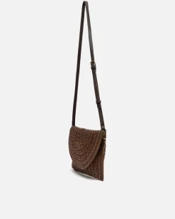 Bolso bandolera pequeño efecto rafia