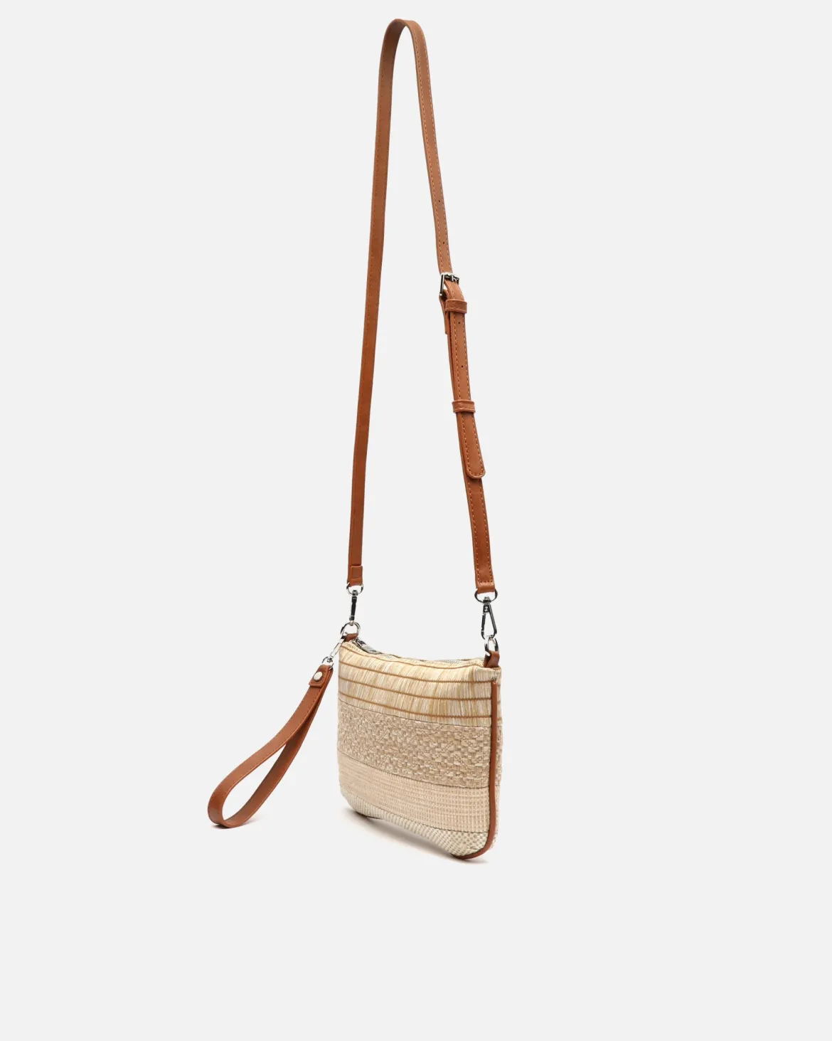 Bolso bandolera pequeño efecto rafia