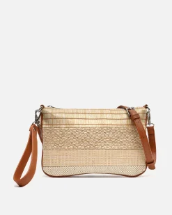 Bolso bandolera pequeño efecto rafia