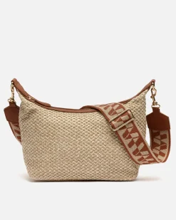 Bolso bandolera pequeño efecto rafia