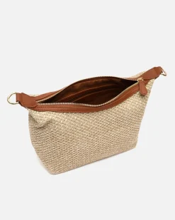 Bolso bandolera pequeño efecto rafia