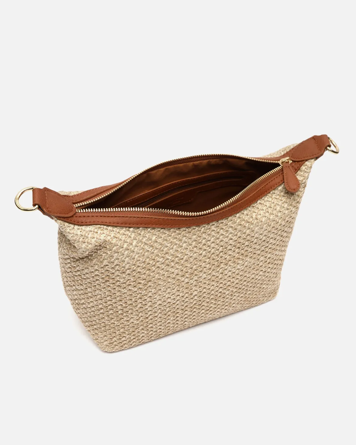 Bolso bandolera pequeño efecto rafia