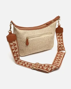 Bolso bandolera pequeño efecto rafia