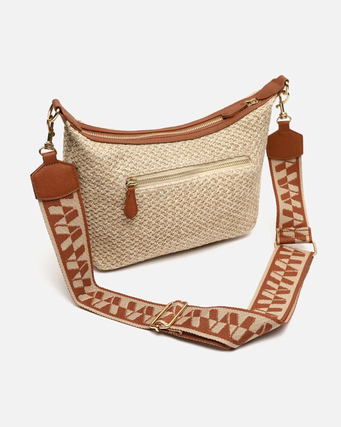 Bolso bandolera pequeño efecto rafia