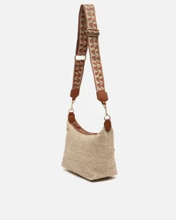 Bolso bandolera pequeño efecto rafia