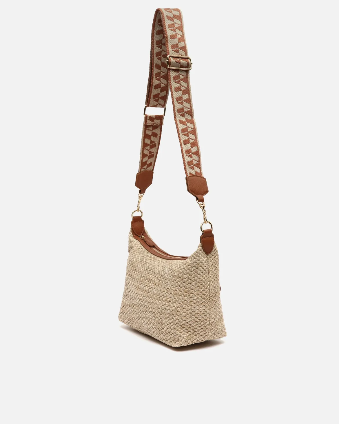 Bolso bandolera pequeño efecto rafia