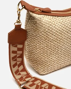 Bolso bandolera pequeño efecto rafia