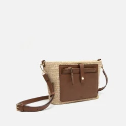 Bolso bandolera pequeño efecto rafia