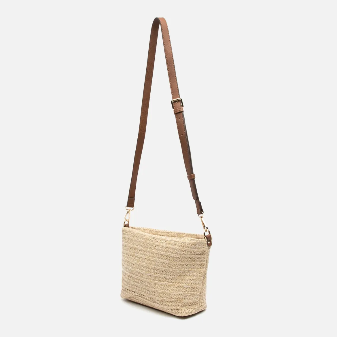 Bolso bandolera pequeño efecto rafia
