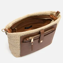 Bolso bandolera pequeño efecto rafia