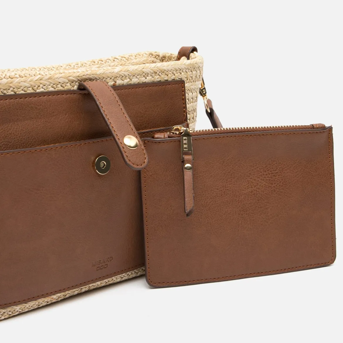 Bolso bandolera pequeño efecto rafia