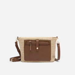 Bolso bandolera pequeño efecto rafia