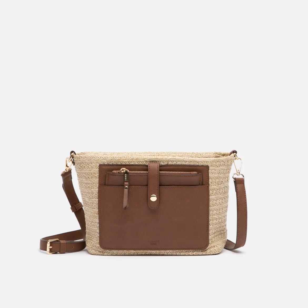 Bolso bandolera pequeño efecto rafia