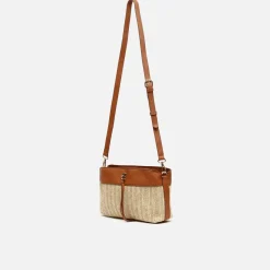 Bolso bandolera pequeño efecto rafia