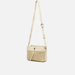 Bolso bandolera pequeño efecto rafia