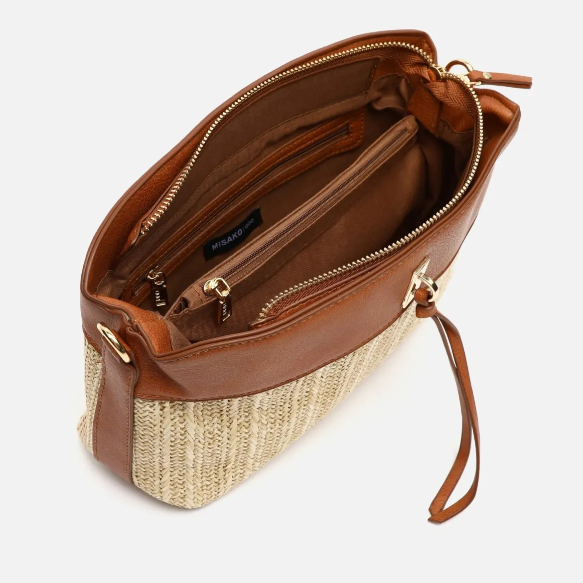 Bolso bandolera pequeño efecto rafia