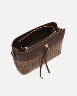 Bolso bandolera pequeño efecto rafia