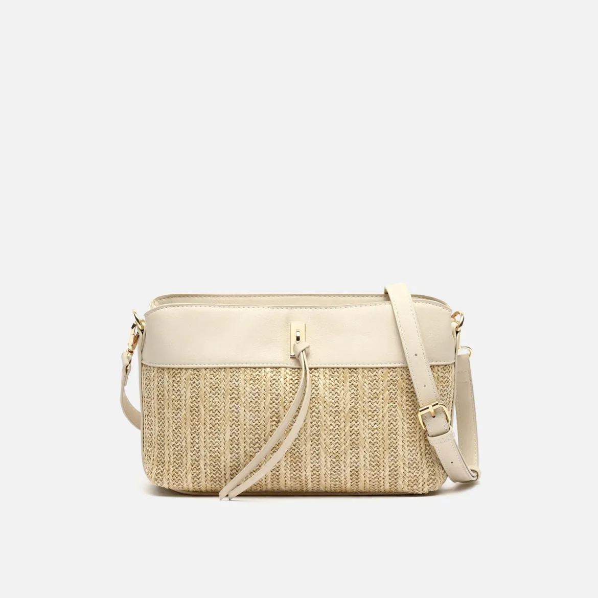 Bolso bandolera pequeño efecto rafia