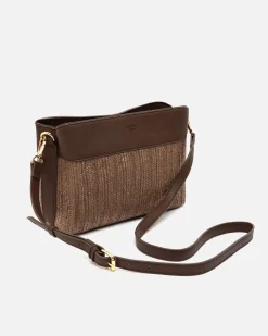 Bolso bandolera pequeño efecto rafia