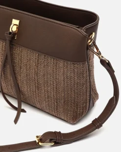 Bolso bandolera pequeño efecto rafia