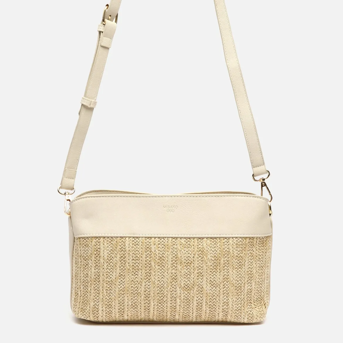 Bolso bandolera pequeño efecto rafia