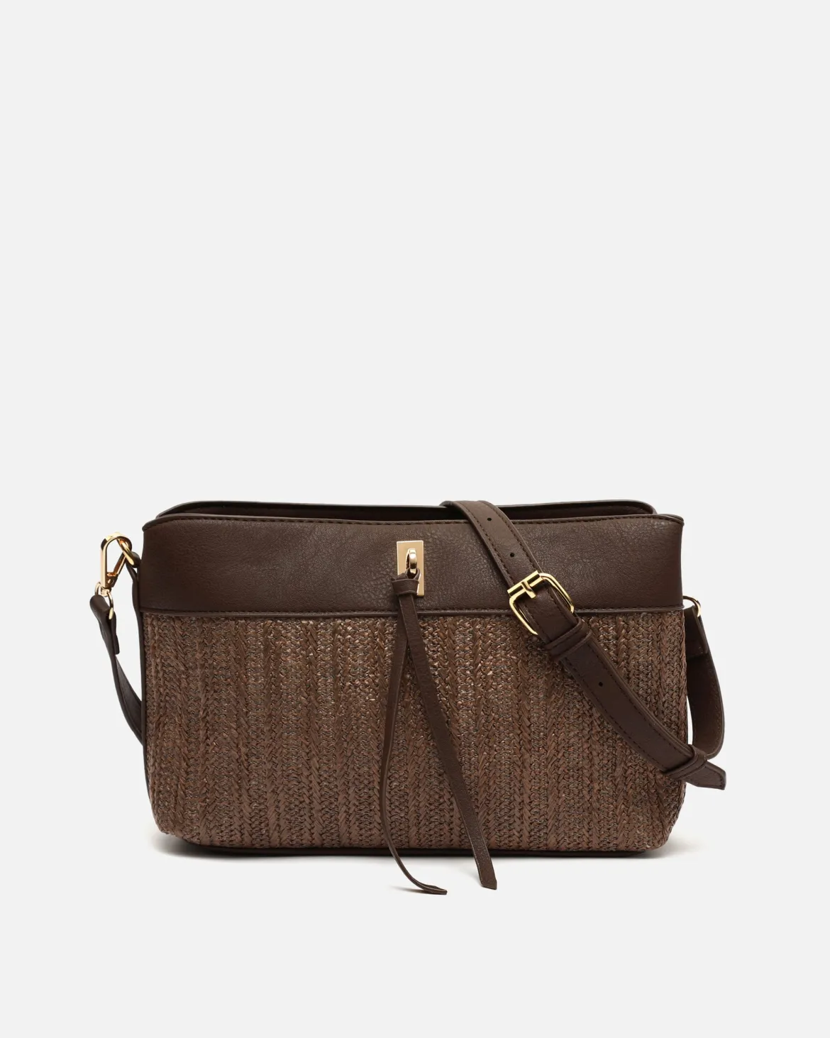 Bolso bandolera pequeño efecto rafia
