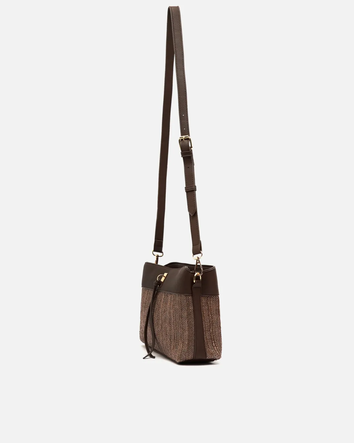 Bolso bandolera pequeño efecto rafia