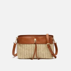 Bolso bandolera pequeño efecto rafia