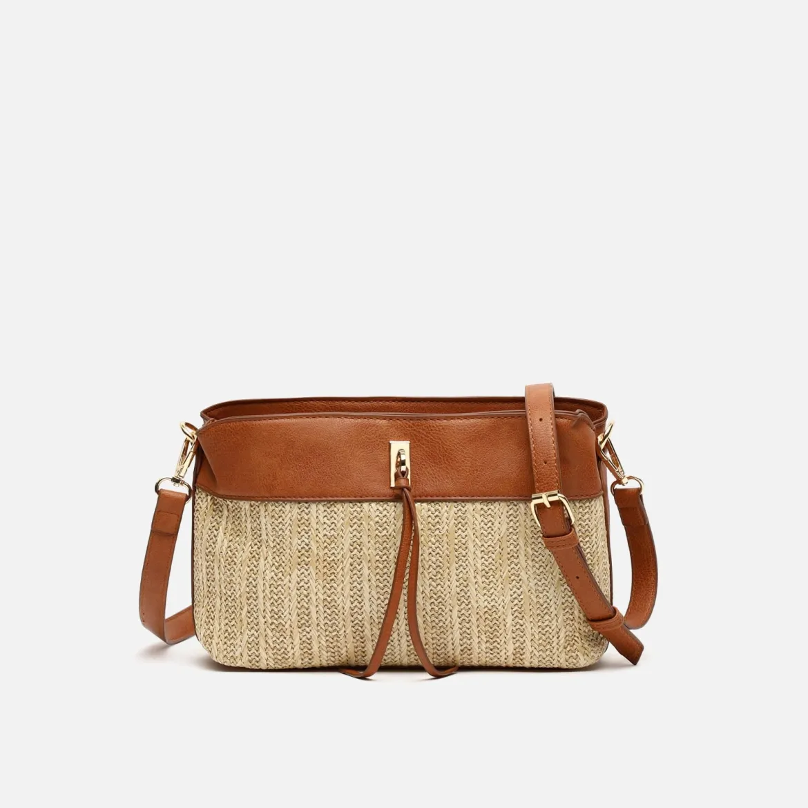 Bolso bandolera pequeño efecto rafia