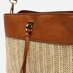 Bolso bandolera pequeño efecto rafia