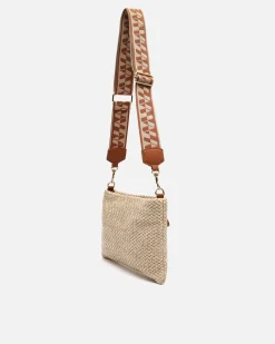 Bolso bandolera pequeño efecto rafia