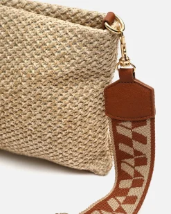 Bolso bandolera pequeño efecto rafia