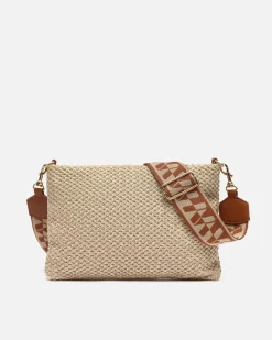 Bolso bandolera pequeño efecto rafia
