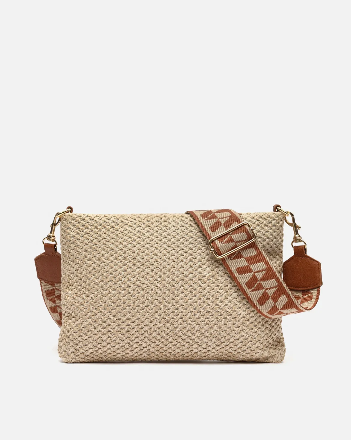 Bolso bandolera pequeño efecto rafia