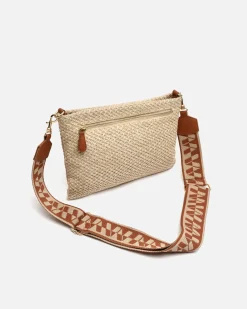 Bolso bandolera pequeño efecto rafia