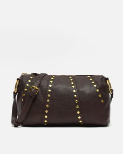 Bolso bowling con detalles metálicos