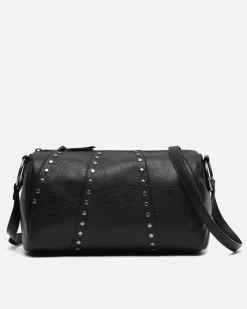 Bolso bowling con detalles metálicos