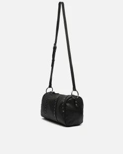 Bolso bowling con detalles metálicos