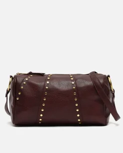 Bolso bowling con detalles metálicos