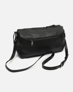 Bolso bowling con detalles metálicos