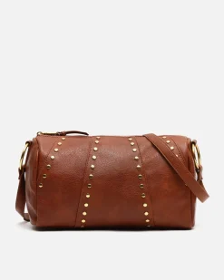 Bolso bowling con detalles metálicos