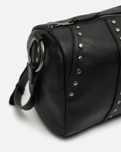 Bolso bowling con detalles metálicos