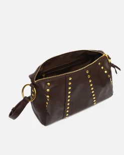 Bolso bowling con detalles metálicos