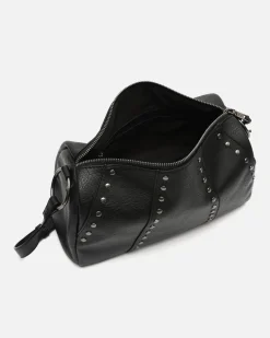 Bolso bowling con detalles metálicos