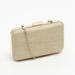 Bolso de fiesta efecto rafia con correa