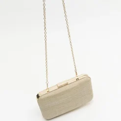Bolso de fiesta efecto rafia con correa