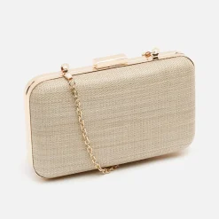 Bolso de fiesta efecto rafia con correa