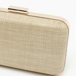 Bolso de fiesta efecto rafia con correa