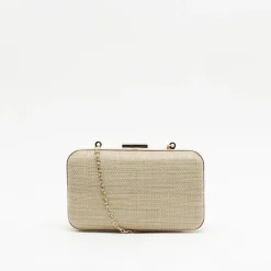 Bolso de fiesta efecto rafia con correa