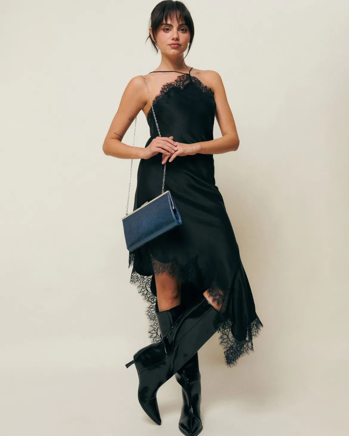 Bolso de fiesta pequeño con asa bandolera de cadena